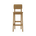Bastien Armless Teak Outdoor Bar Stool
