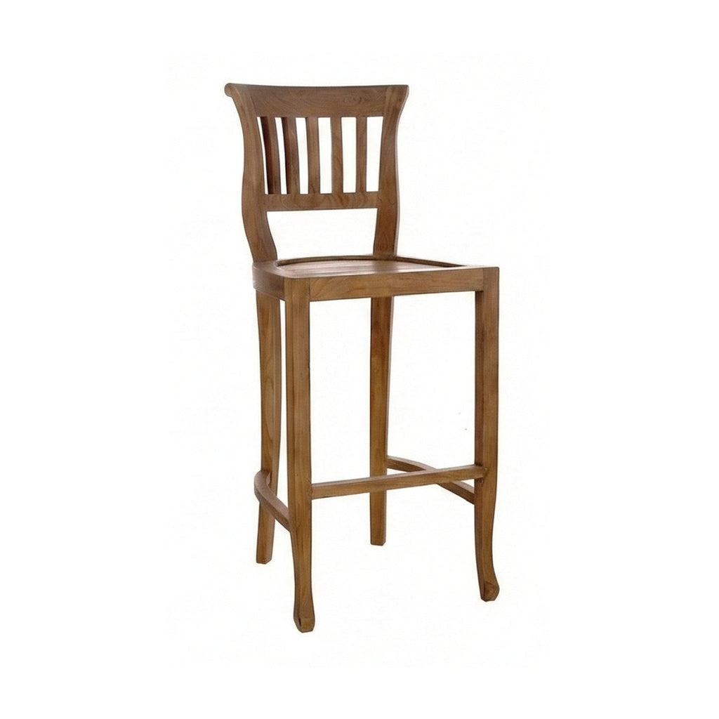 Benoit Armless Teak Outdoor Bar Stool