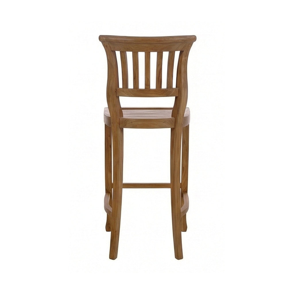Benoit Armless Teak Outdoor Bar Stool