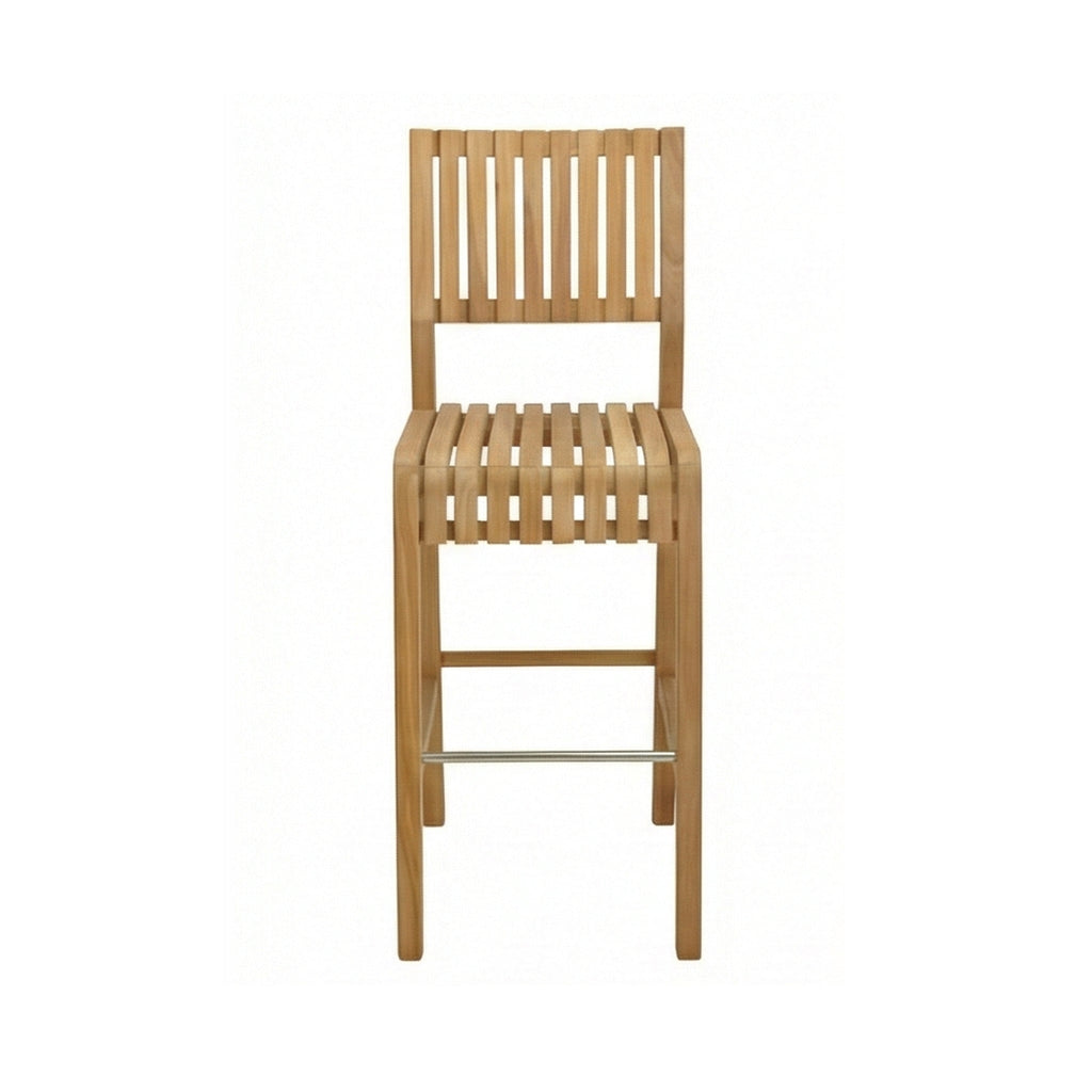 Maxime Armless Teak Outdoor Bar Stool