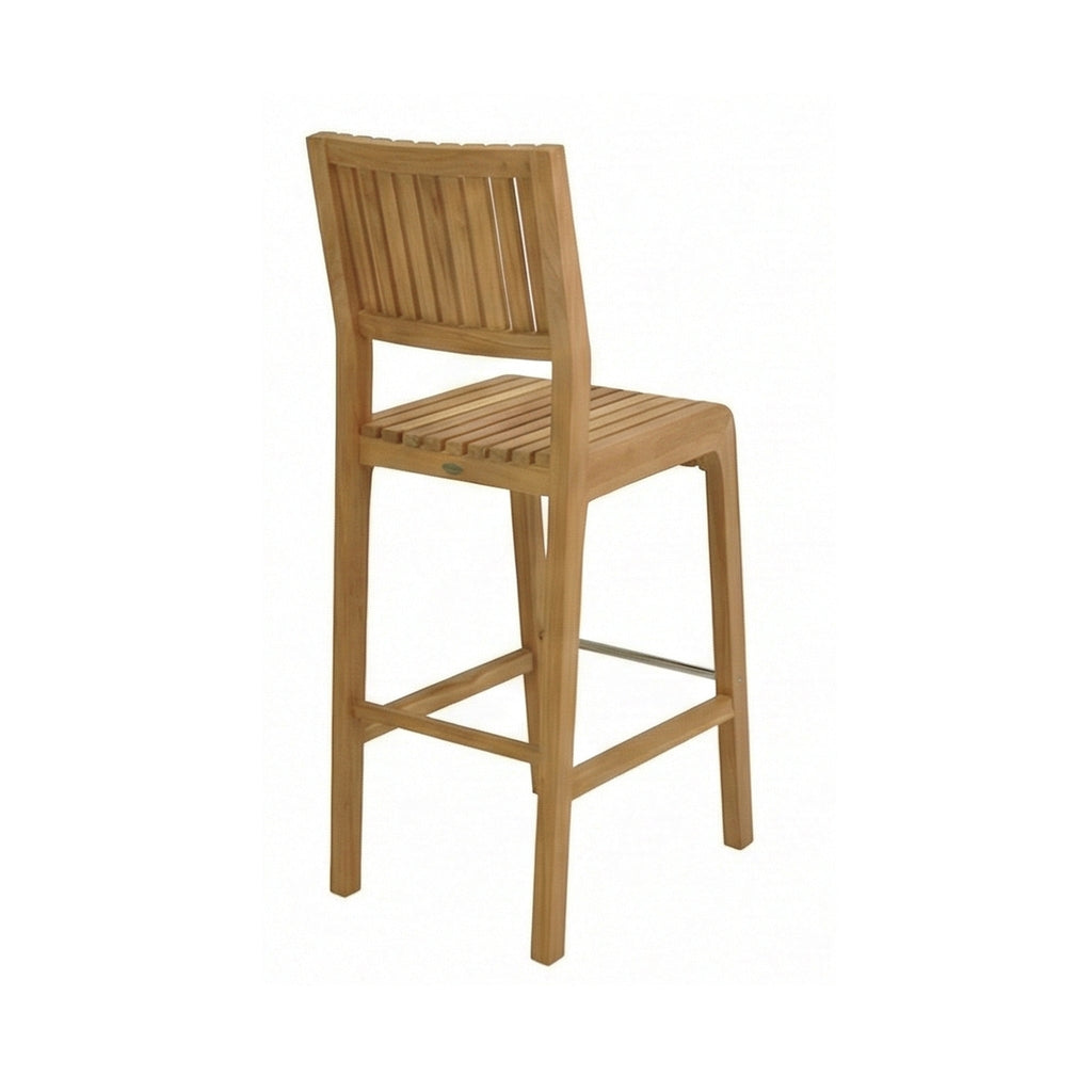 Maxime Armless Teak Outdoor Bar Stool