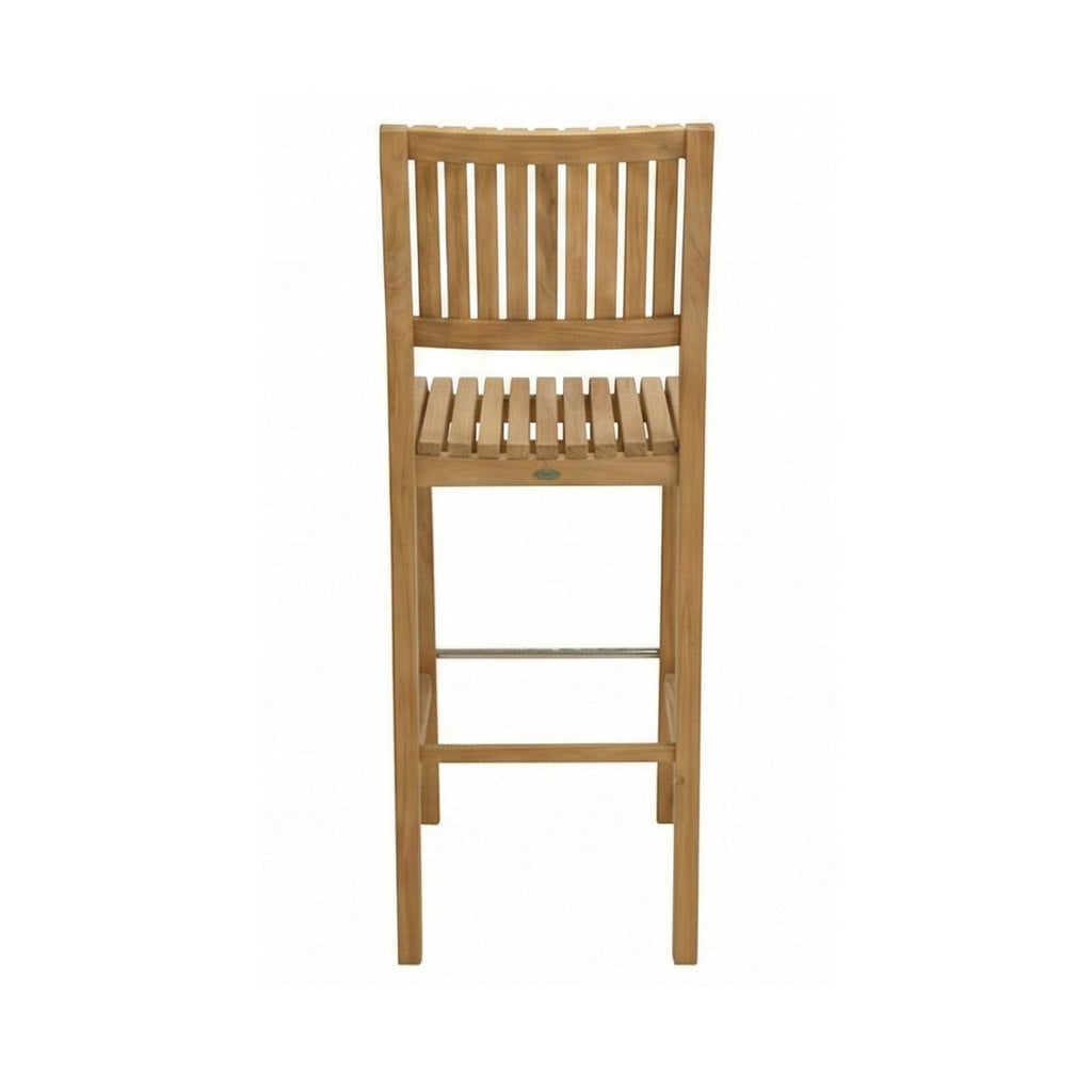 Maxime Armless Teak Outdoor Bar Stool