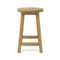 Aimee Round Backless Teak Outdoor Bar Stool