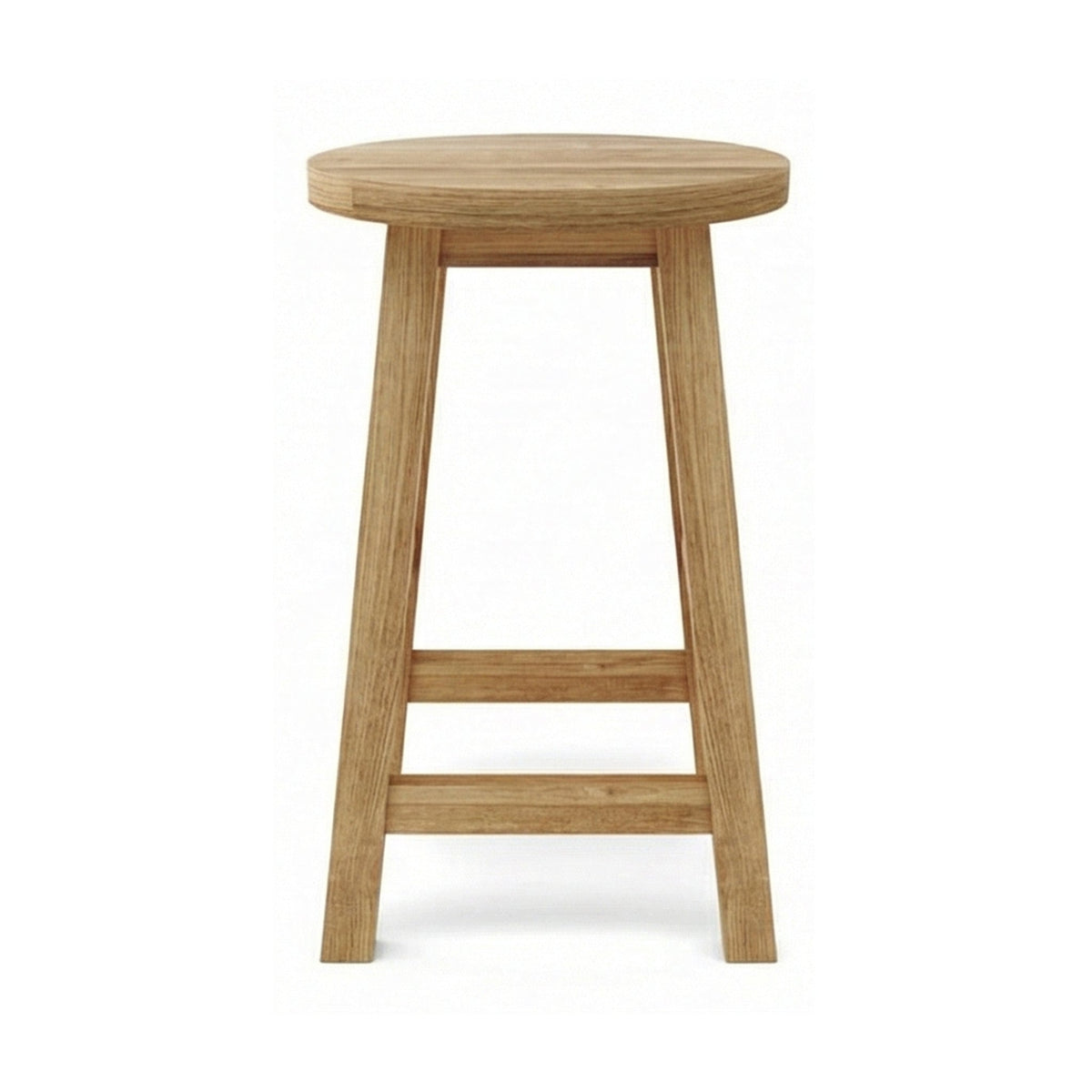 Aimee Round Backless Teak Outdoor Bar Stool