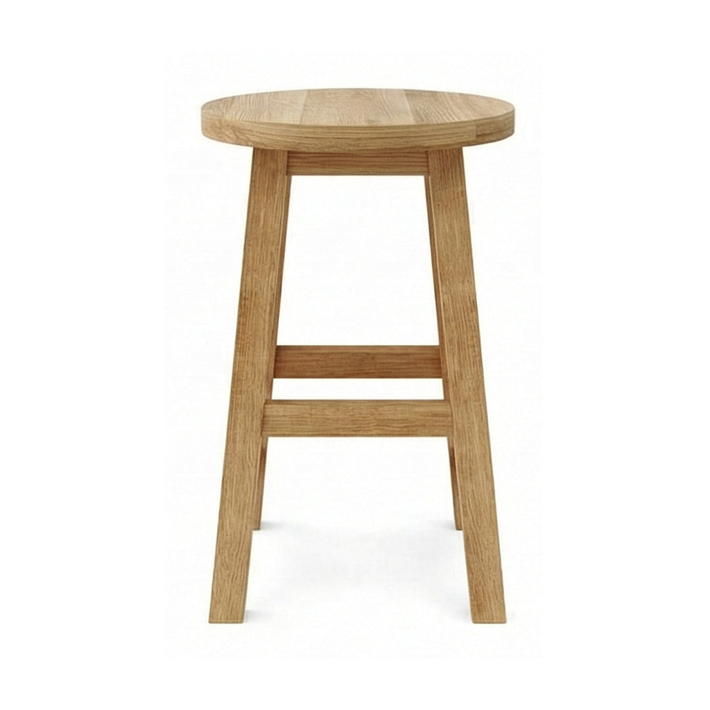 Aimee Round Backless Teak Outdoor Bar Stool