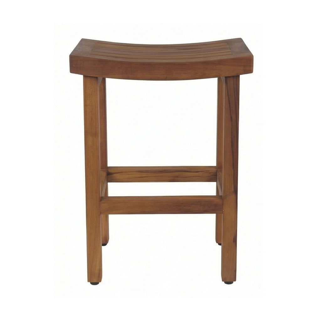 Quentin Backless Teak Outdoor Bar Stool