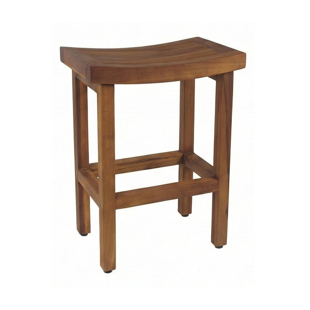 Quentin Backless Teak Outdoor Bar Stool