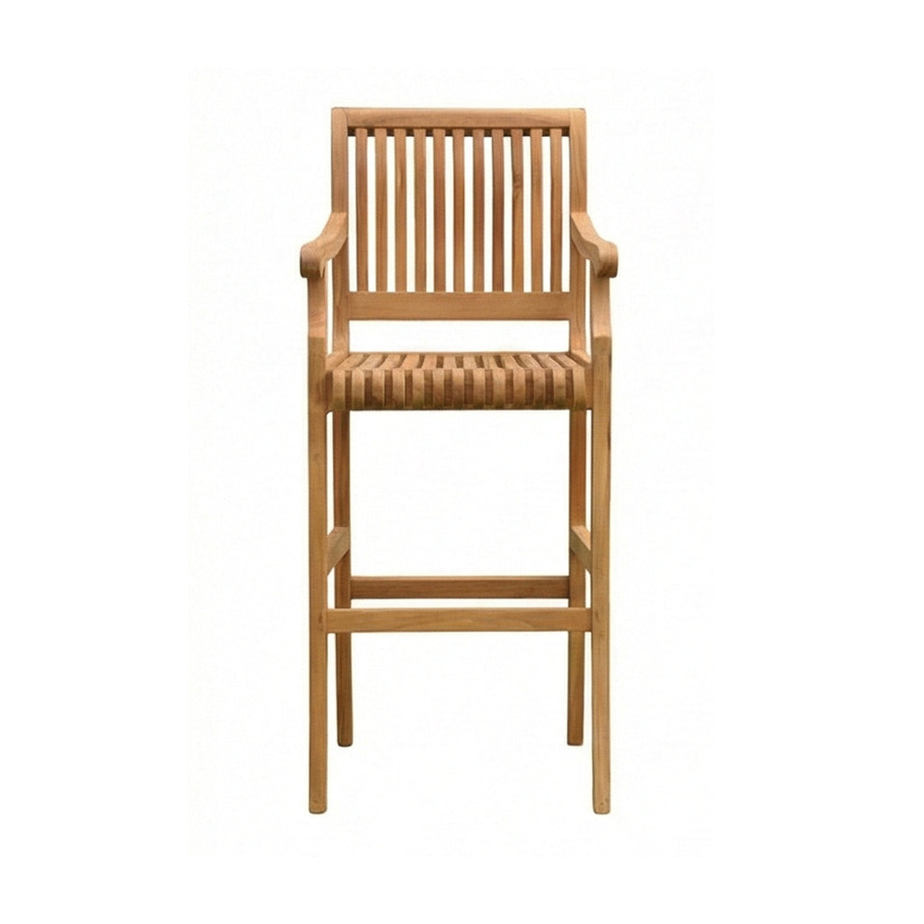 Roland Teak Outdoor Bar Stool