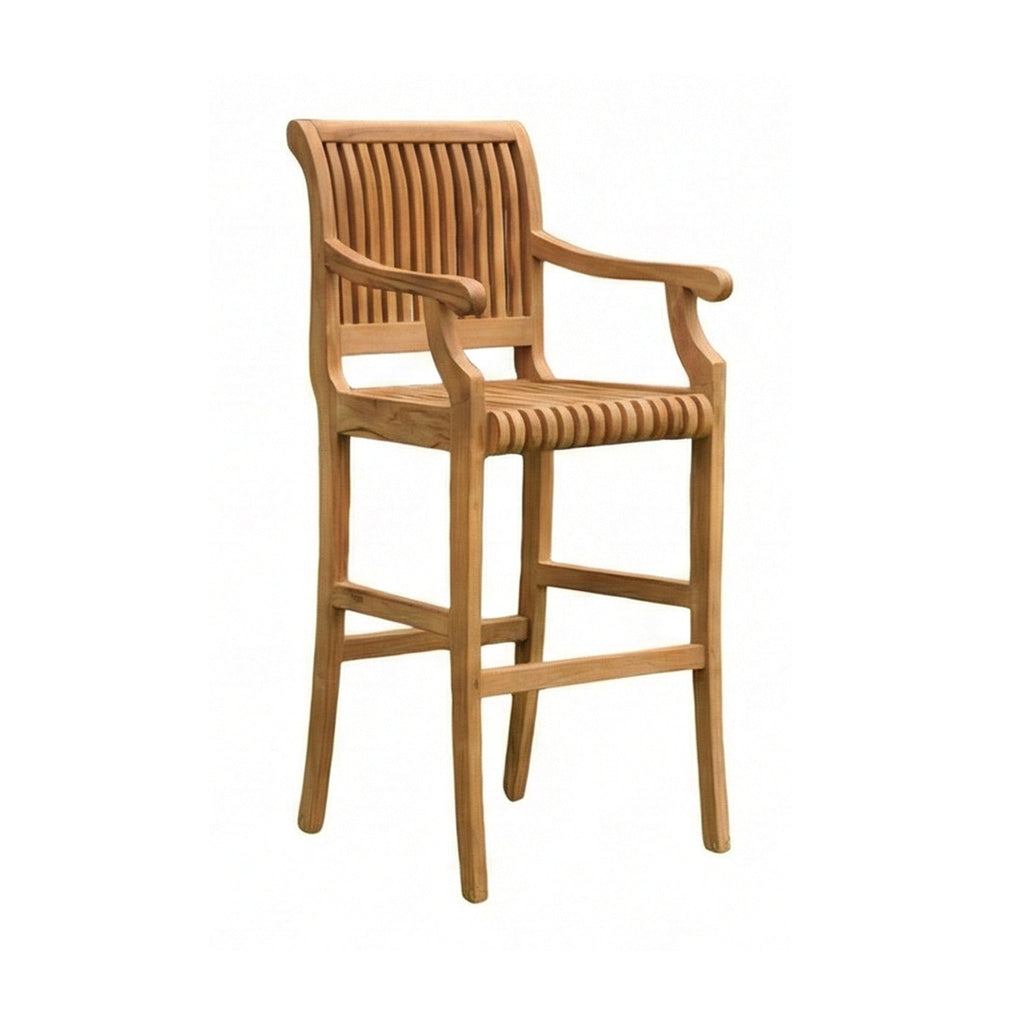Roland Teak Outdoor Bar Stool