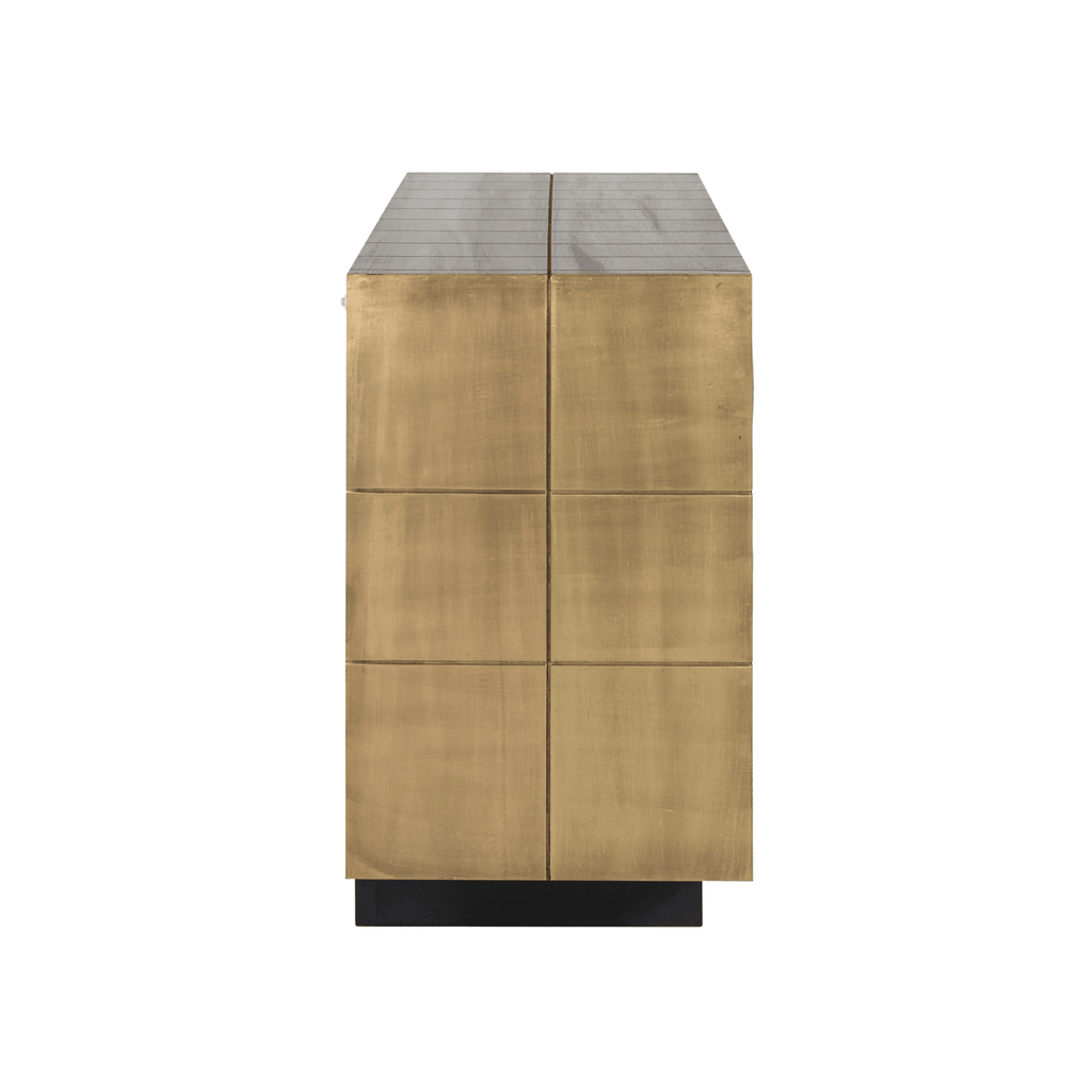 Abitha Luxury Brushed Gold 3 Door Sideboard