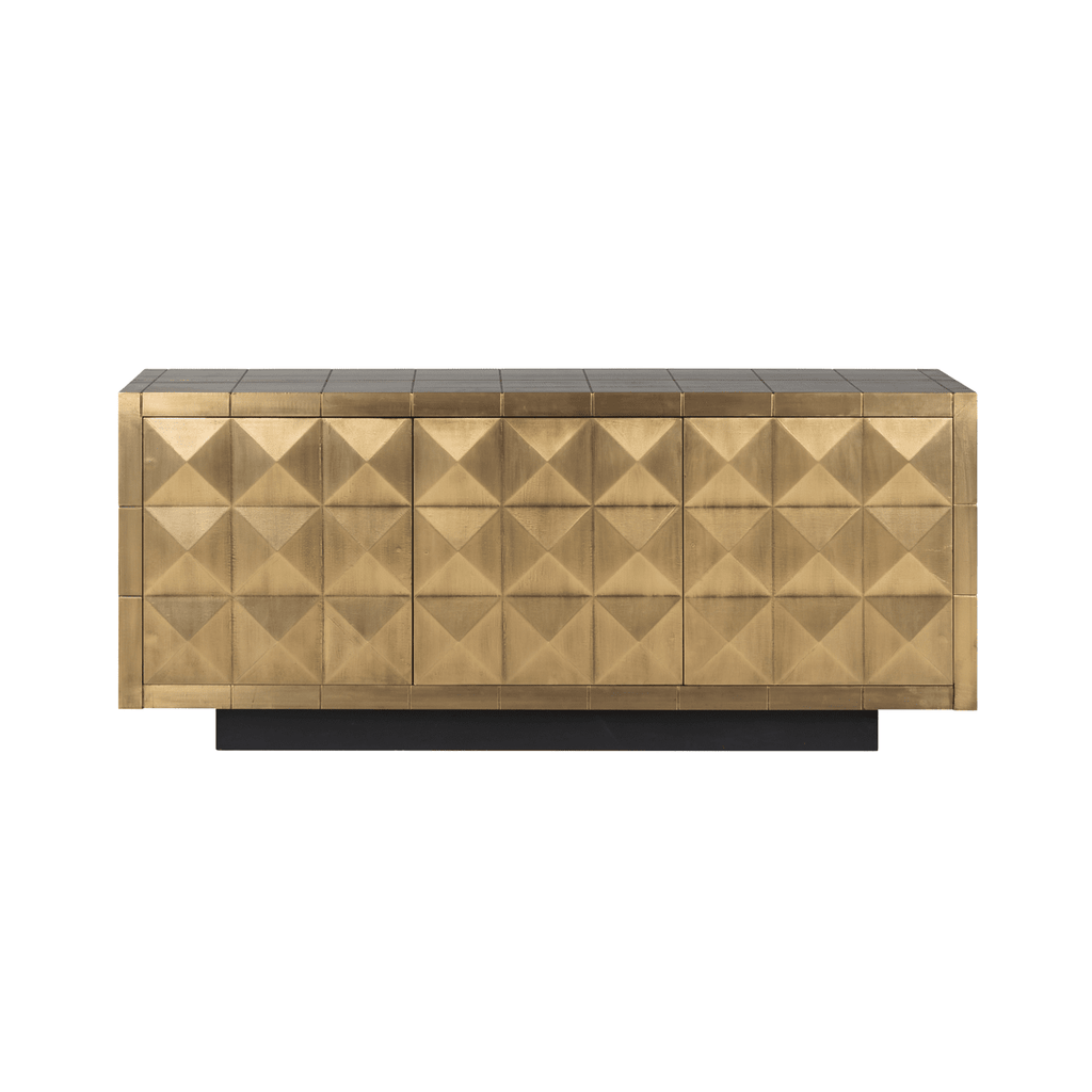 Abitha Luxury Brushed Gold 3 Door Sideboard