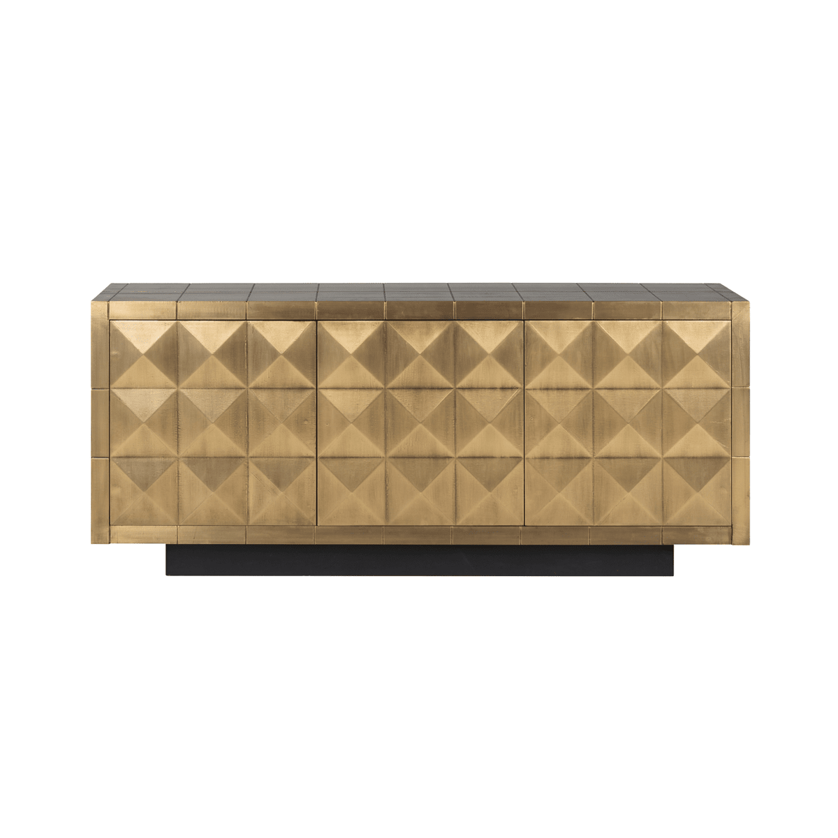 Abitha Luxury Brushed Gold 3 Door Sideboard