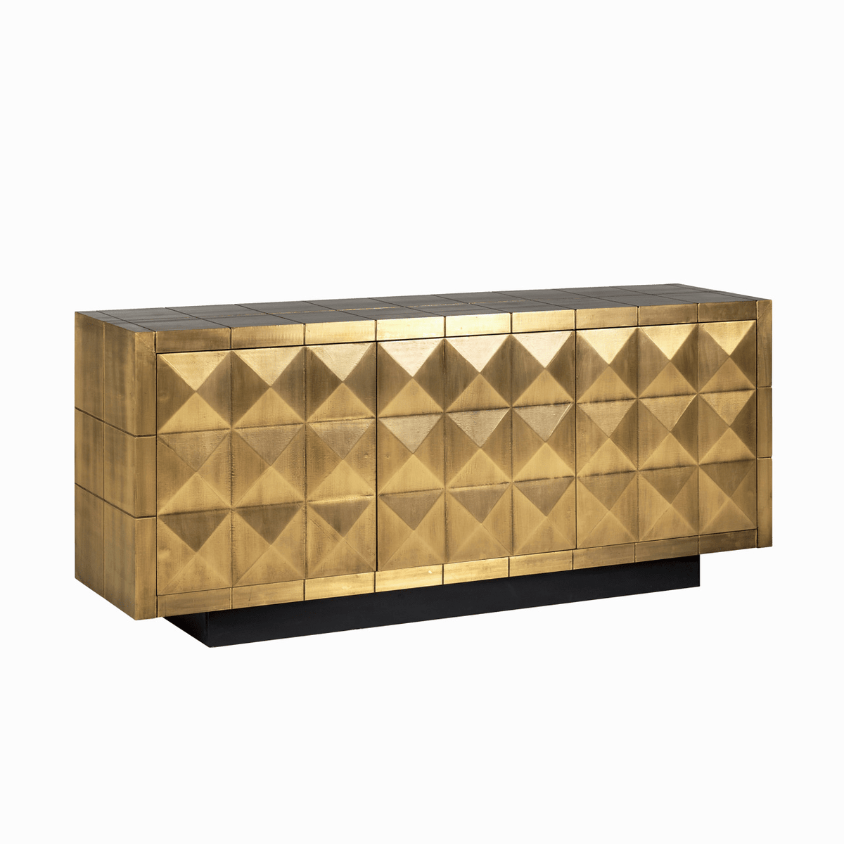 Abitha Luxury Brushed Gold 3 Door Sideboard
