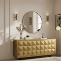 Abitha Luxury Brushed Gold 3 Door Sideboard