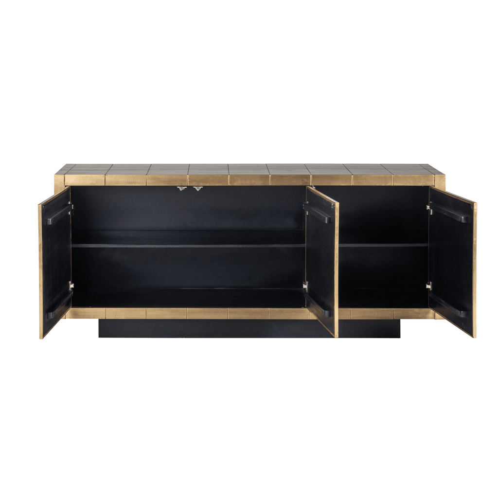 Abitha Luxury Brushed Gold 3 Door Sideboard