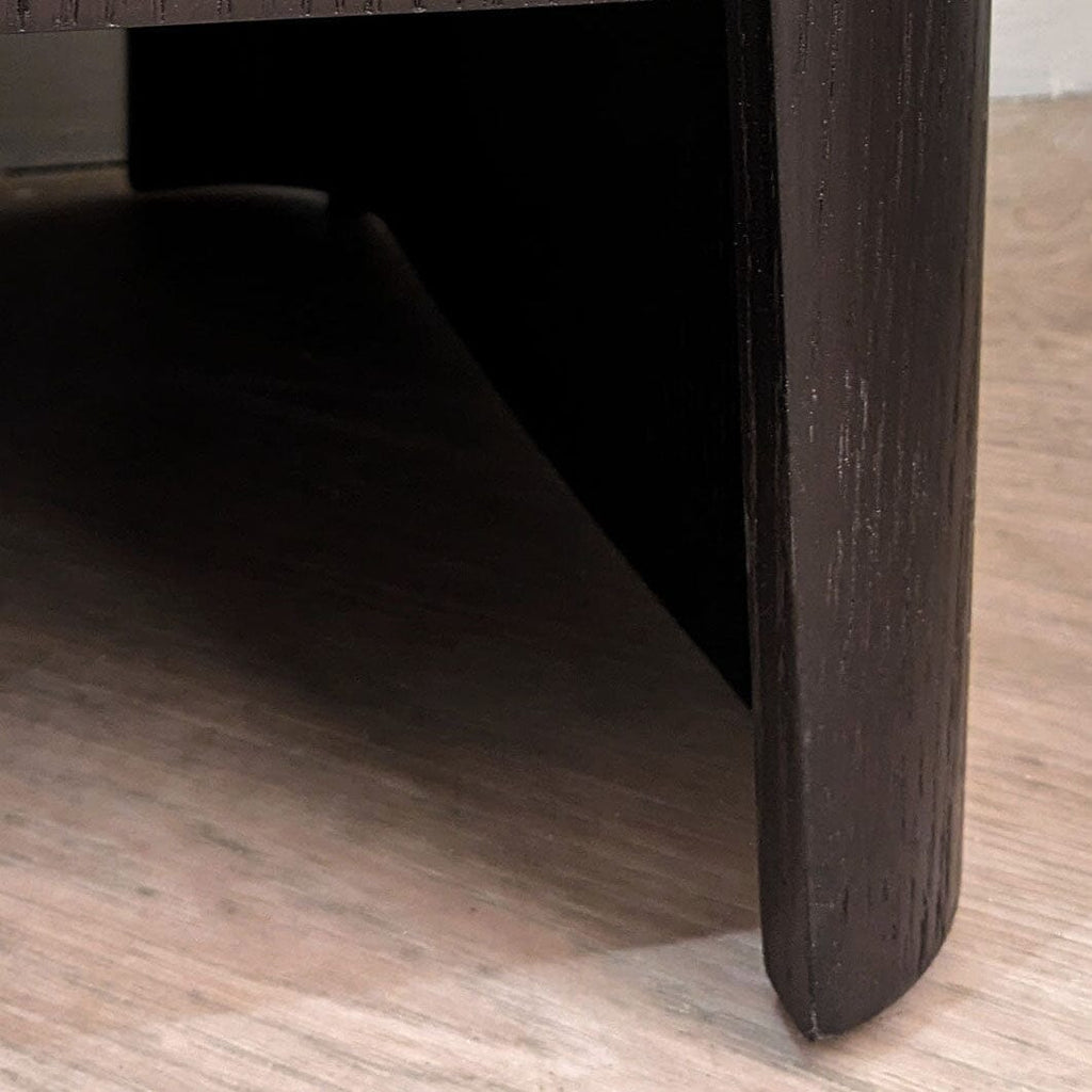 Adalynn Deep Brown Wooden 2 Drawer Bedside Table with Faux Marble Top