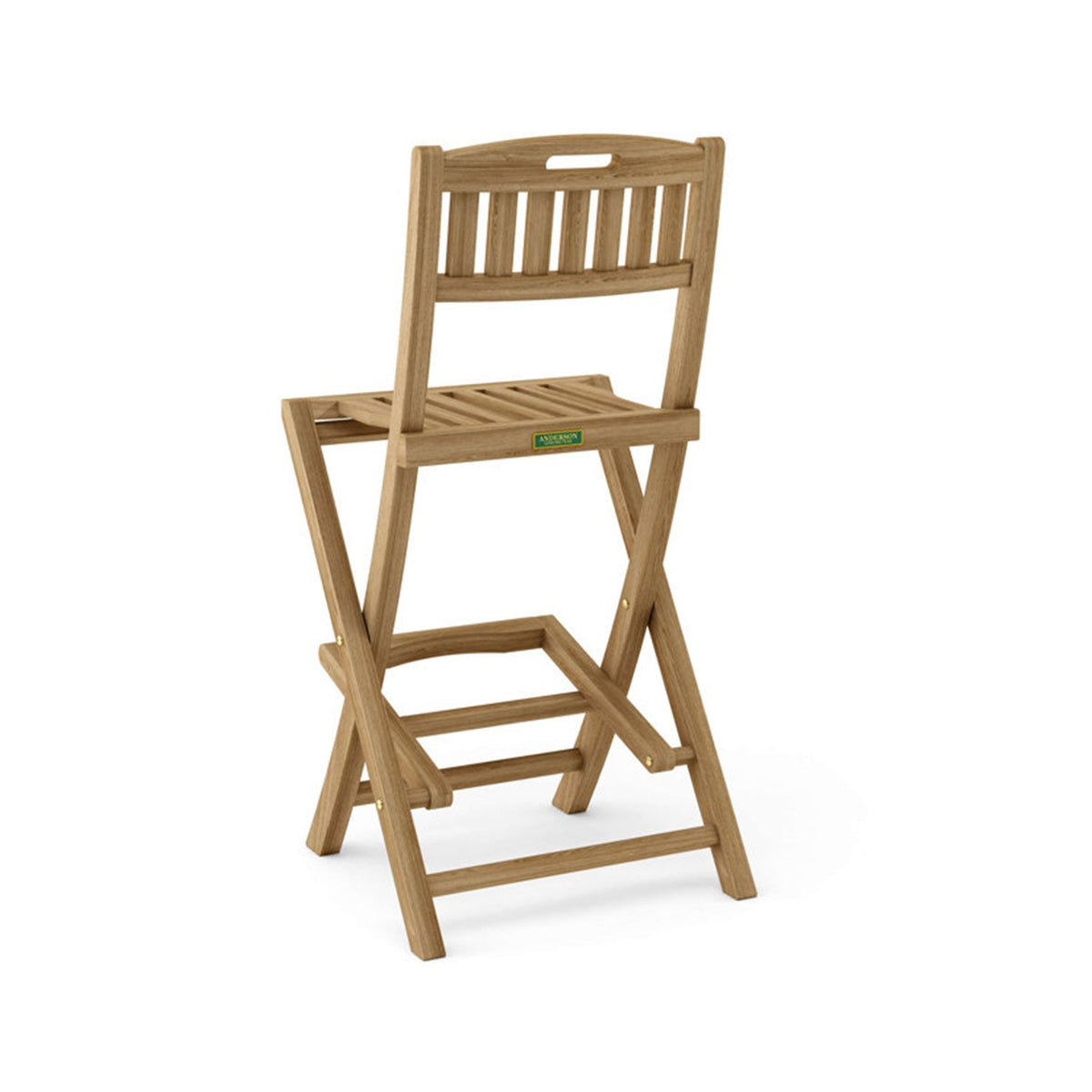 Alain Folding Armless Teak Outdoor Bar Stool