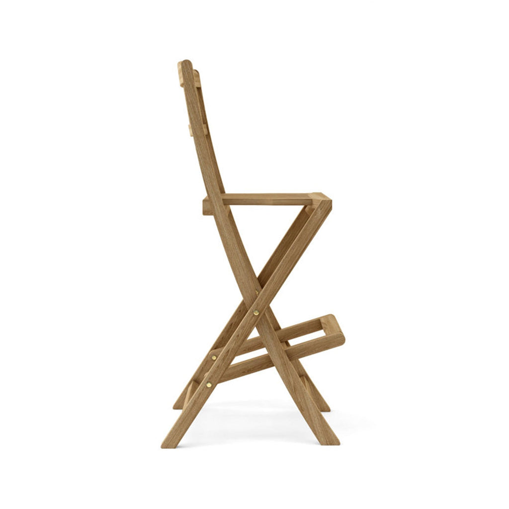 Alain Folding Armless Teak Outdoor Bar Stool