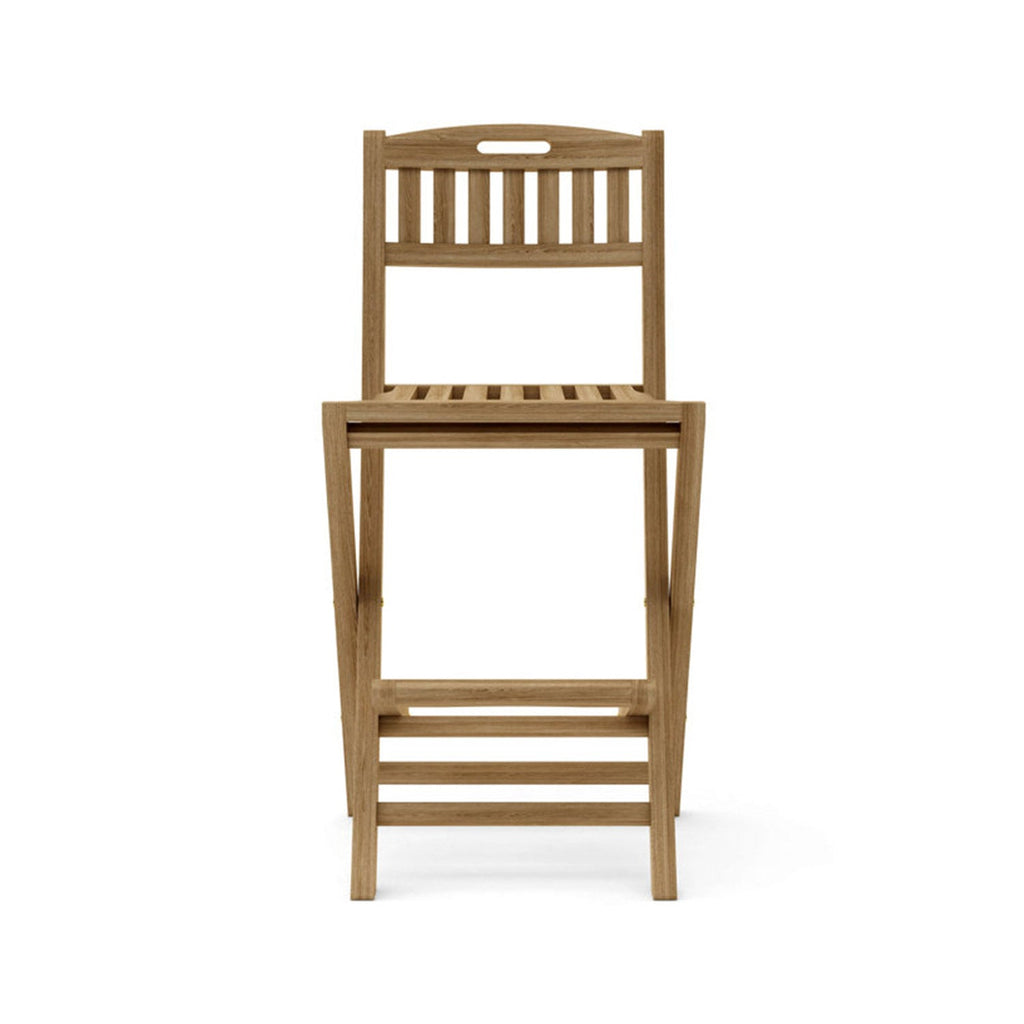 Alain Folding Armless Teak Outdoor Bar Stool