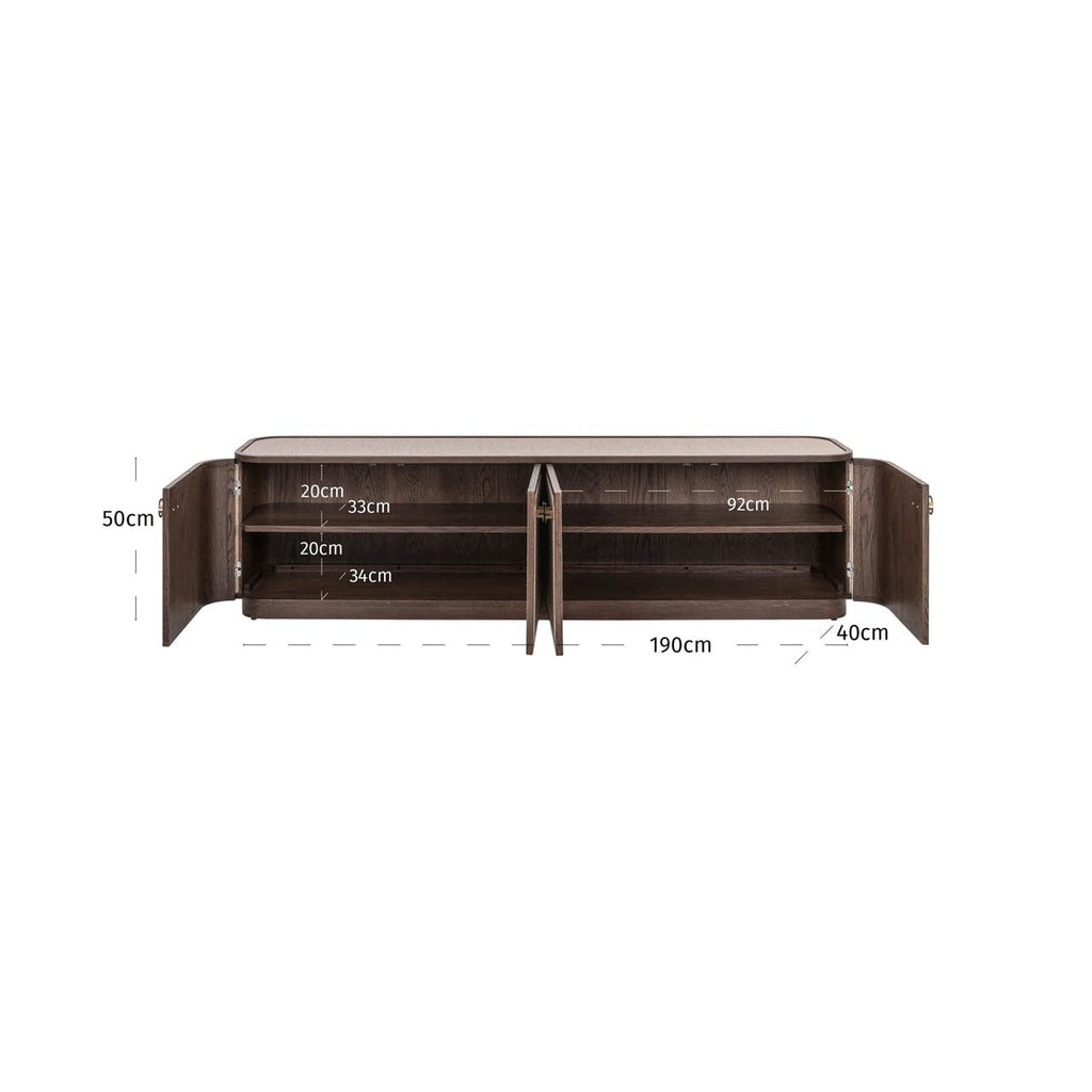 Alexandra Luxury Linen & Dark Brown Oak 4 Door TV Unit