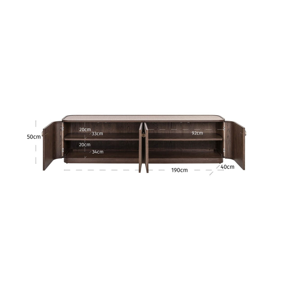 Alexandra Luxury Linen & Dark Brown Oak 4 Door TV Unit