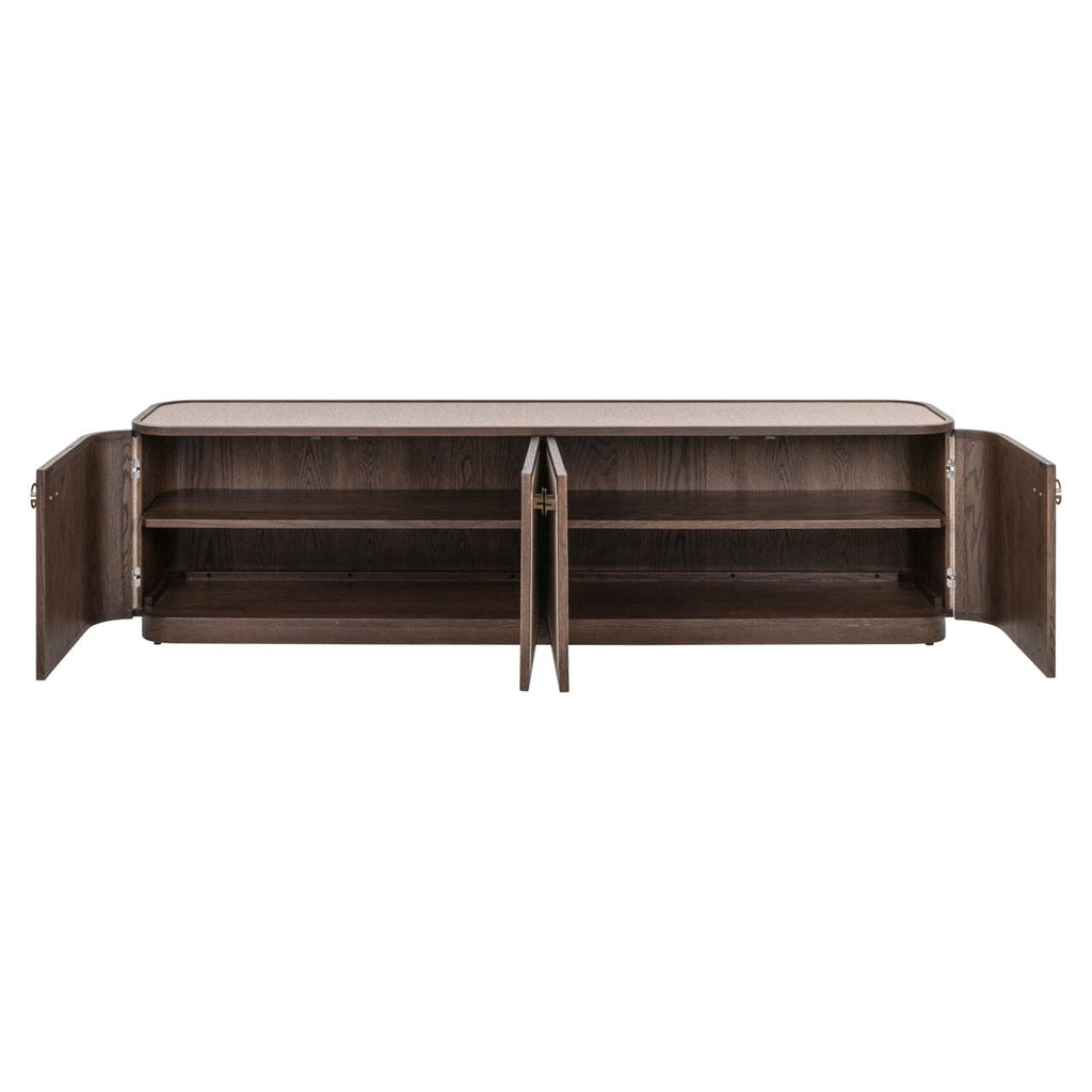 Alexandra Luxury Linen & Dark Brown Oak 4 Door TV Unit