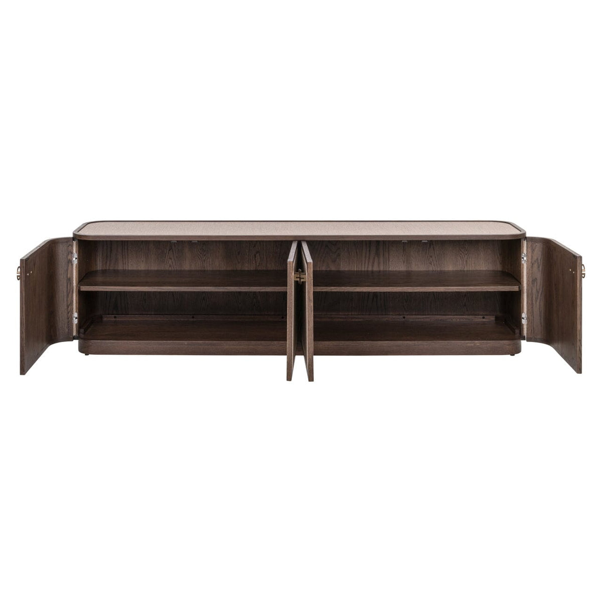 Alexandra Luxury Linen & Dark Brown Oak 4 Door TV Unit