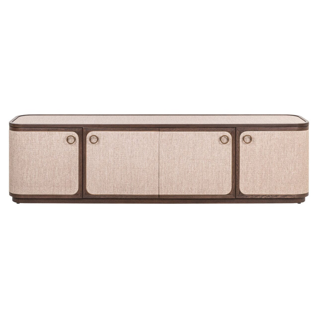 Alexandra Luxury Linen & Dark Brown Oak 4 Door TV Unit