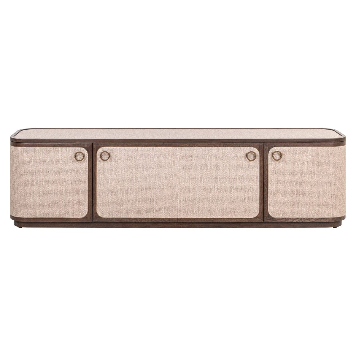 Alexandra Luxury Linen & Dark Brown Oak 4 Door TV Unit