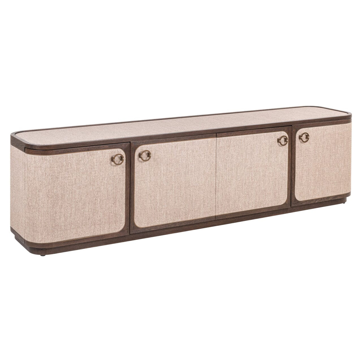 Alexandra Luxury Linen & Dark Brown Oak 4 Door TV Unit
