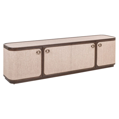 Alexandra Luxury Linen & Dark Brown Oak 4 Door TV Unit