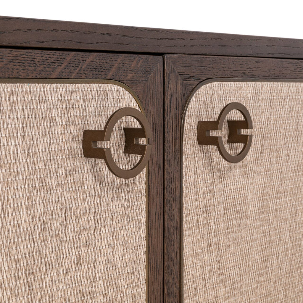 Alexandra Luxury Linen & Dark Brown Oak 4 Door TV Unit