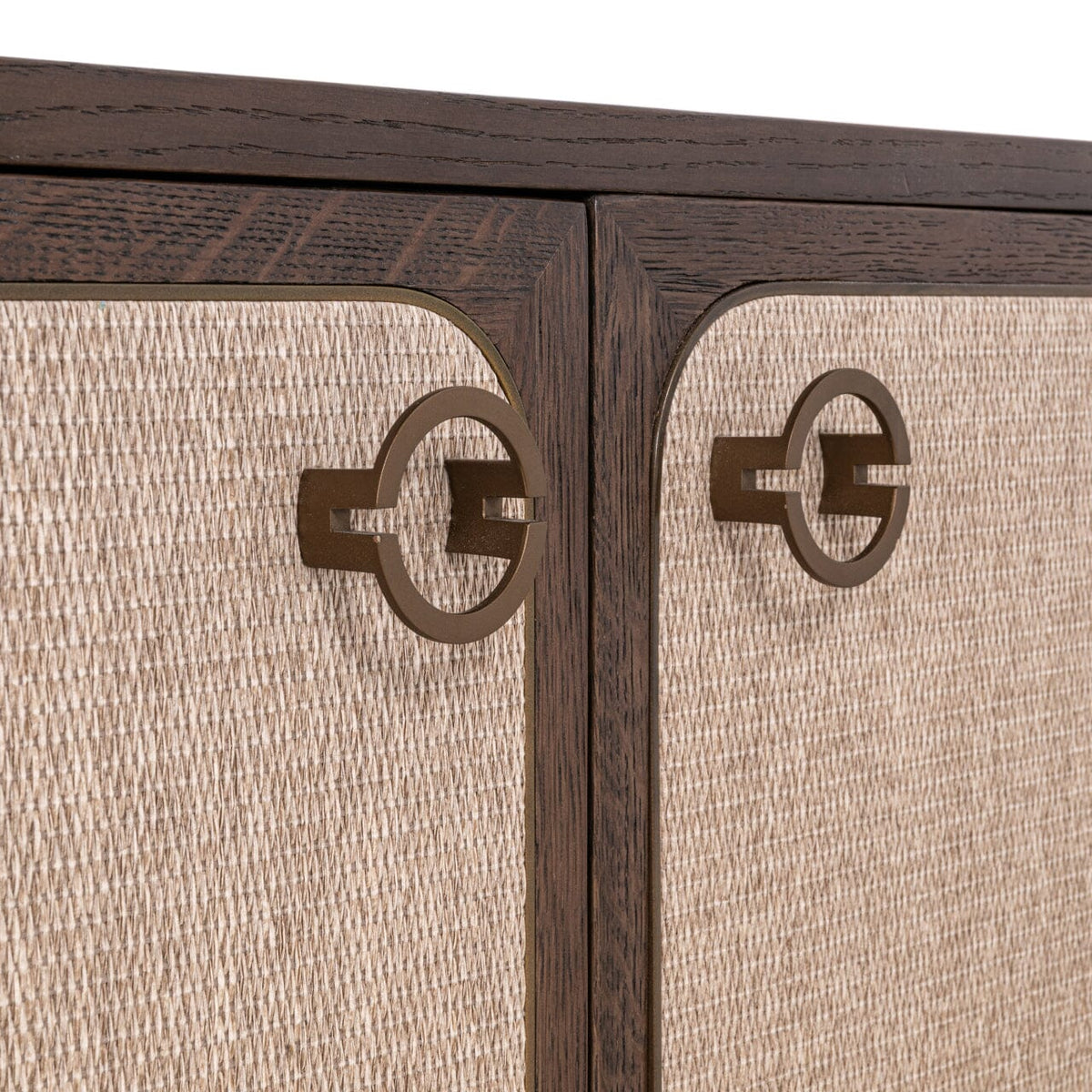 Alexandra Luxury Linen & Dark Brown Oak 4 Door TV Unit