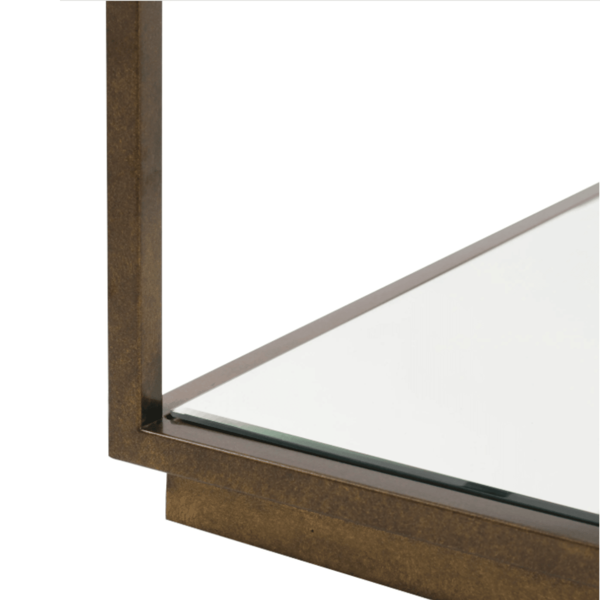 Alpha Bronze & Glass Coffee Table with Mirrored Shelf