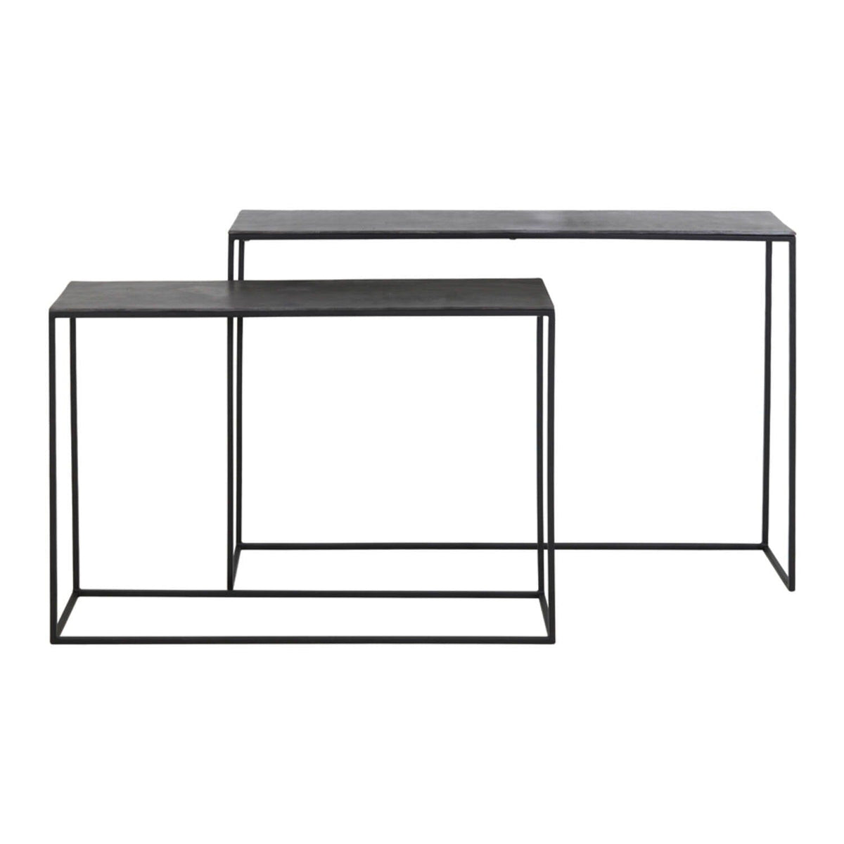 Alta Black Metal Nesting Console Tables - Set of 2