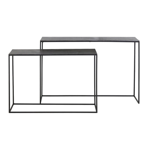 Alta Black Metal Nesting Console Tables - Set of 2
