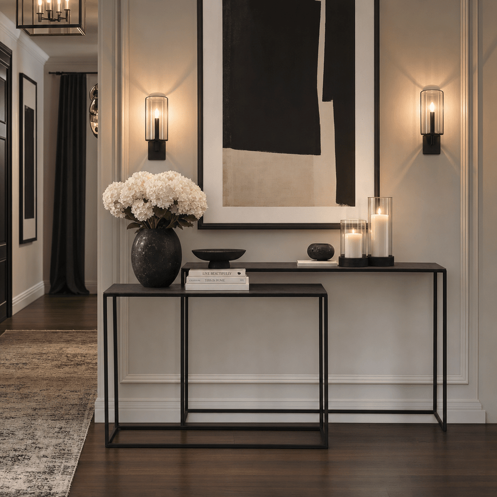 Alta Black Metal Nesting Console Tables - Set of 2