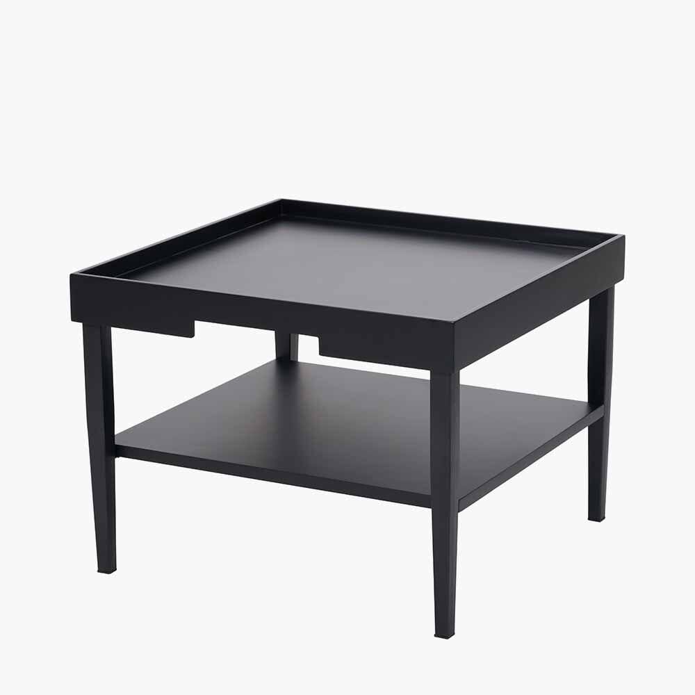 Amiya Black Wood Veneer Square Coffee Table