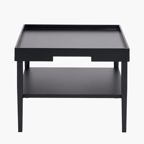 Amiya Black Wood Veneer Square Coffee Table
