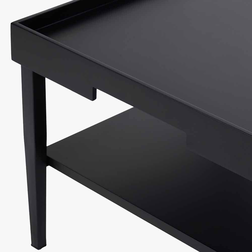 Amiya Black Wood Veneer Square Coffee Table