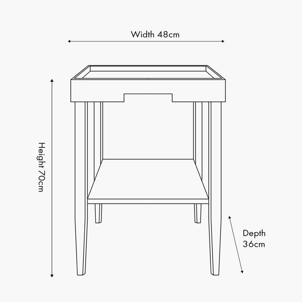 Amiya Black Wood Veneer Square Side Table