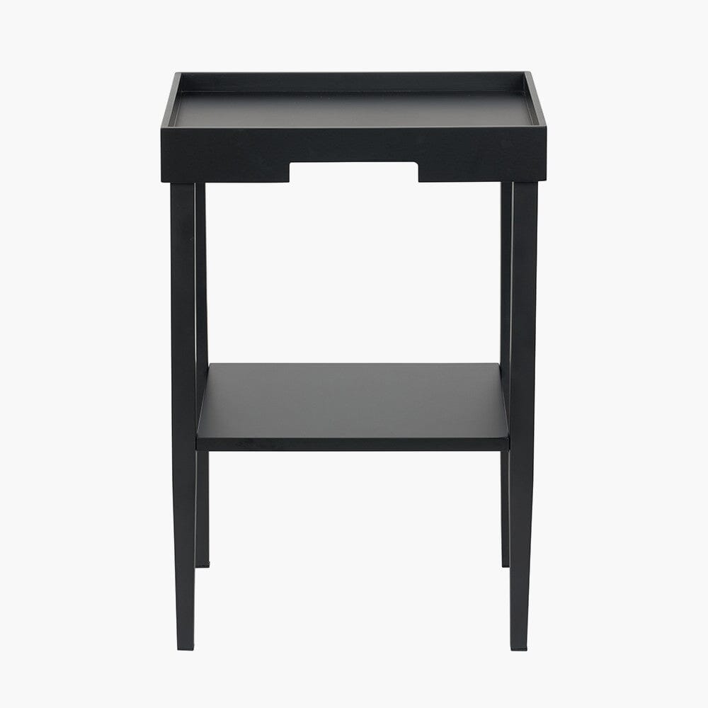Amiya Black Wood Veneer Square Side Table