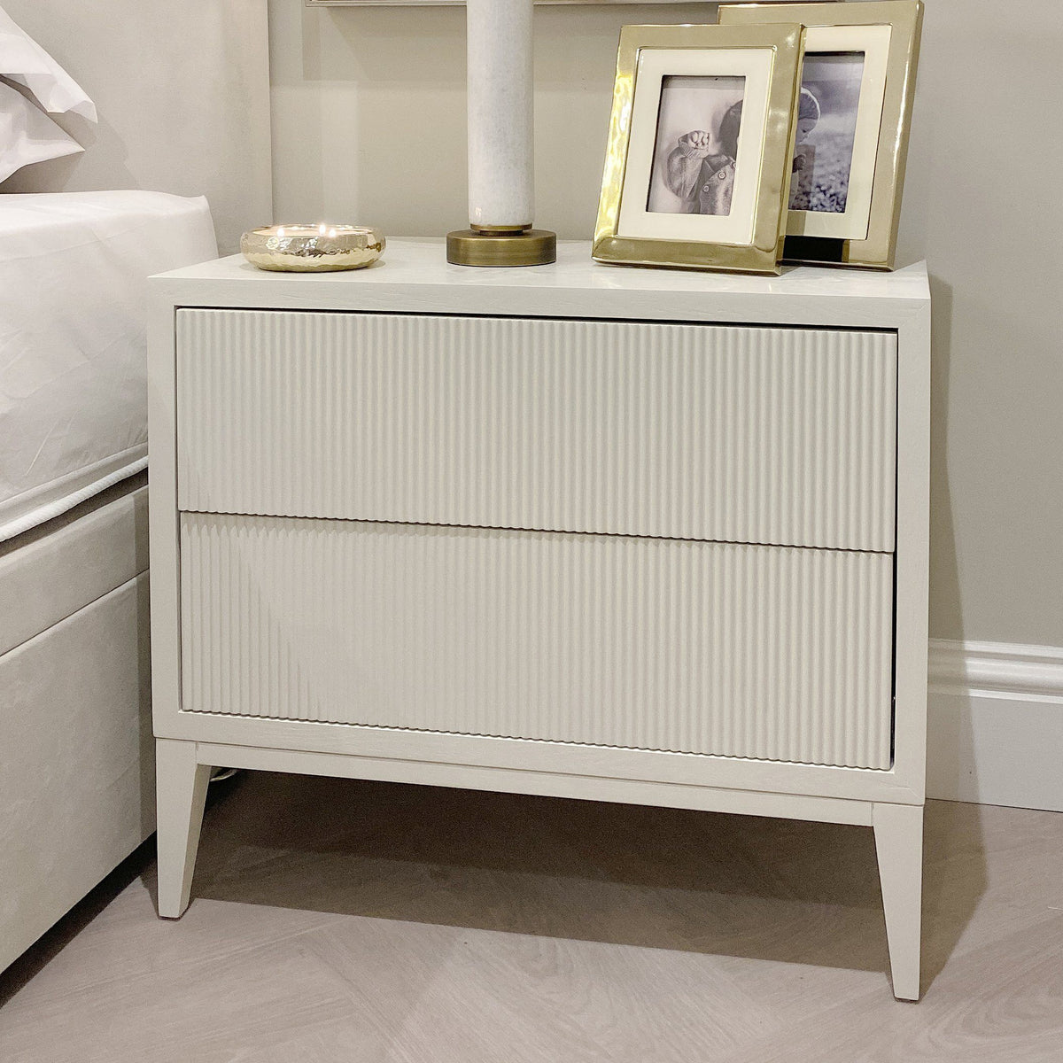 Metropolitan Ivory Premium Wide Bedside Table