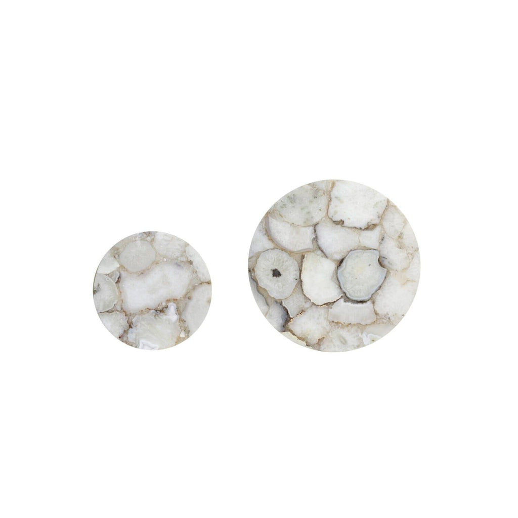 Anistoria Gold Nested Side Tables with Agate Top - Set of 2