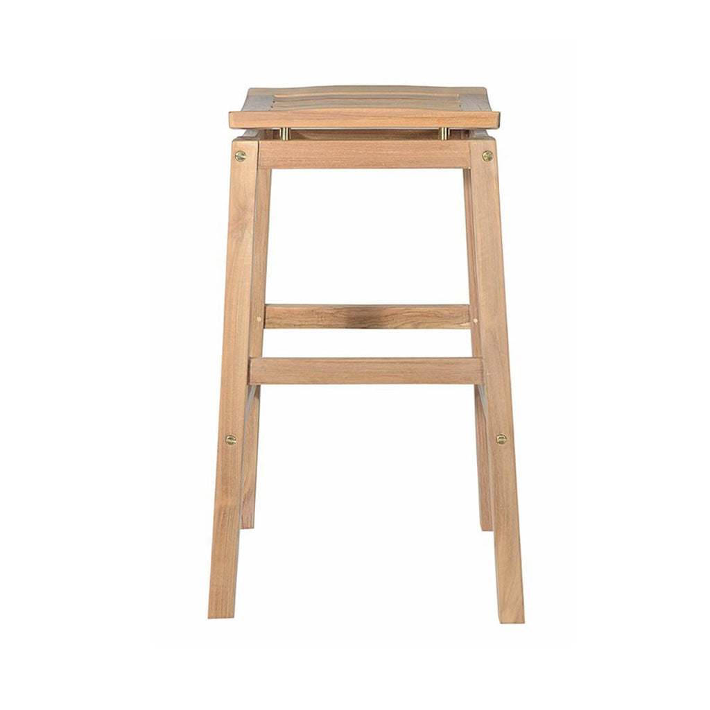 Antoine Backless Teak Outdoor Bar Stool
