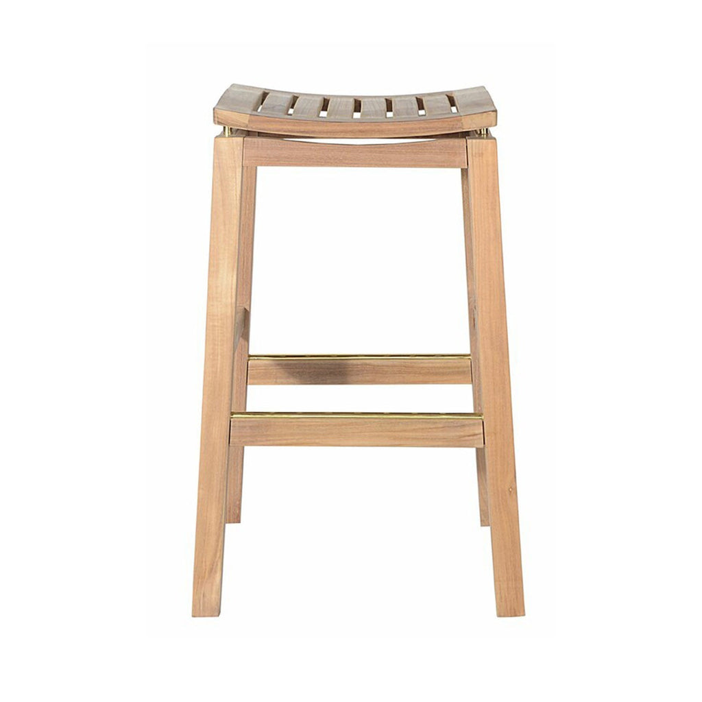 Antoine Backless Teak Outdoor Bar Stool