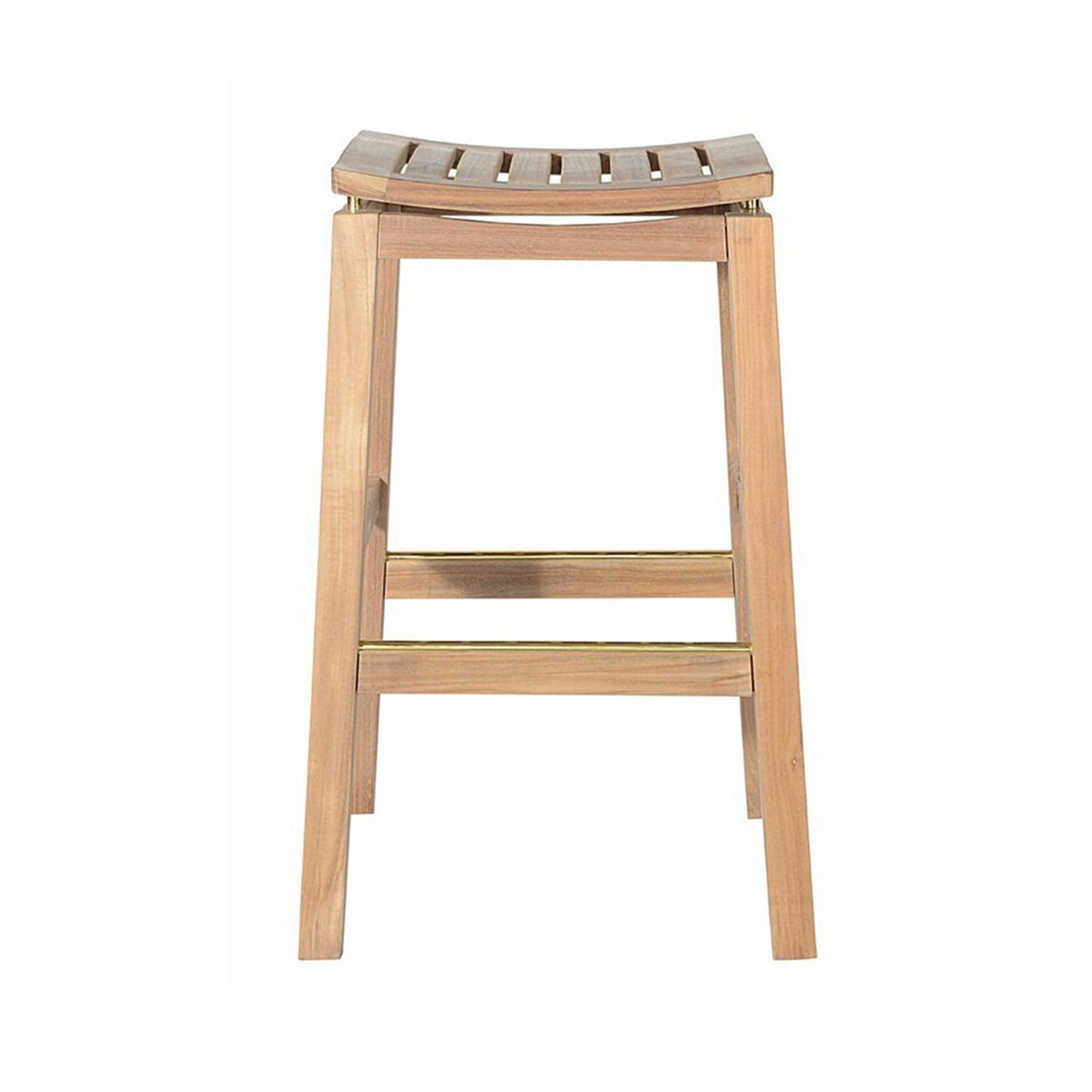 Antoine Backless Teak Outdoor Bar Stool