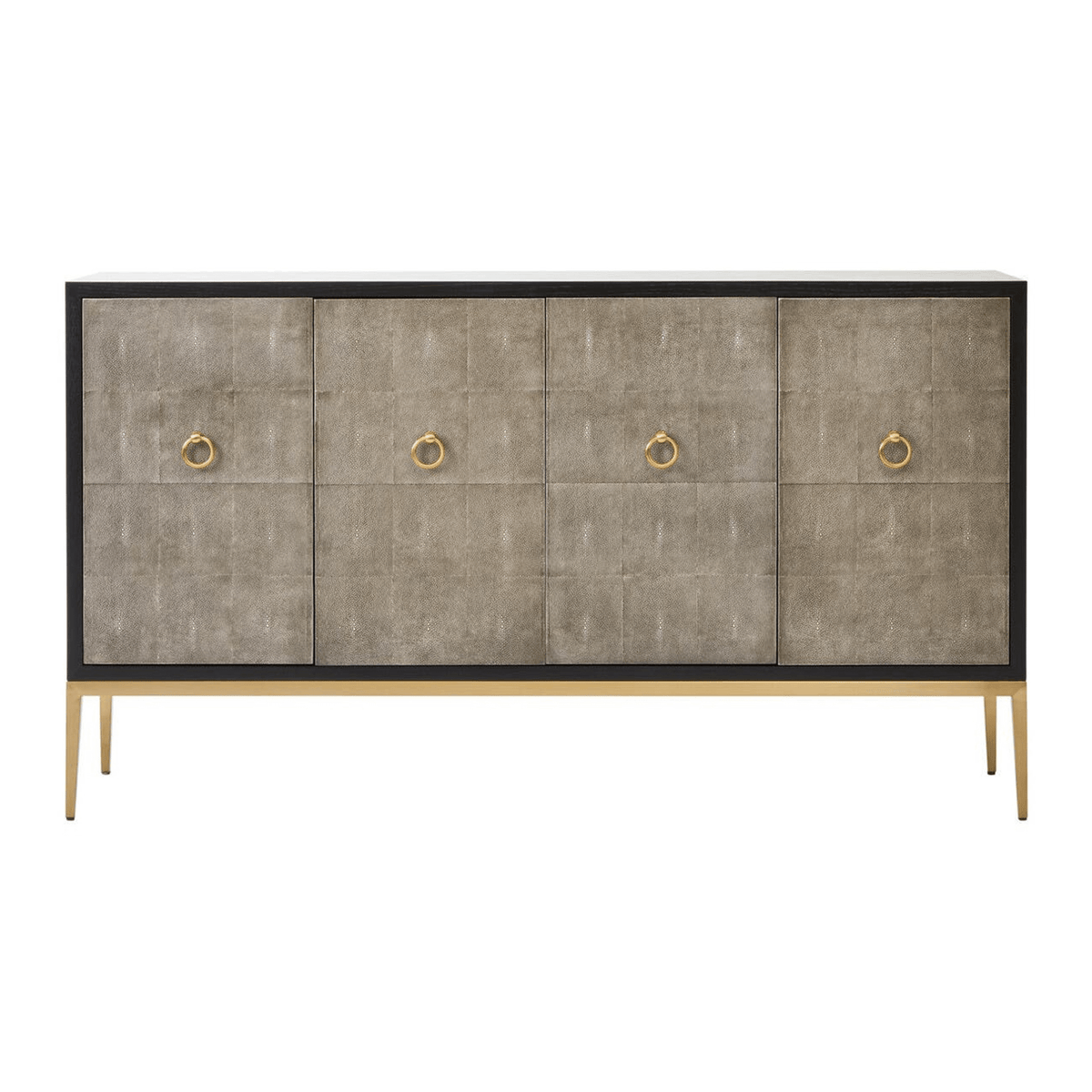 Arlen Premium Shagreen Effect 4 Door Sideboard with Gold Legs