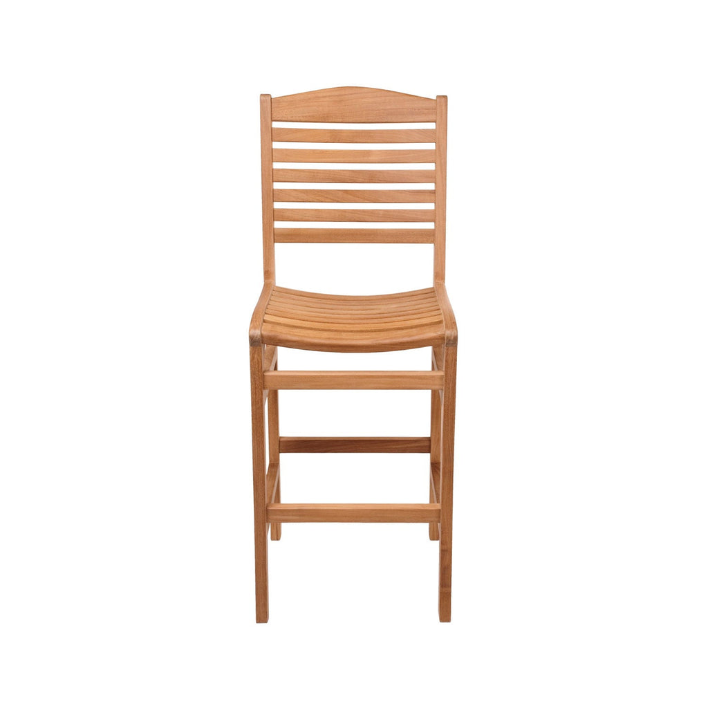 Aurelien Armless Teak Outdoor Bar Stool