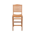 Aurelien Armless Teak Outdoor Bar Stool